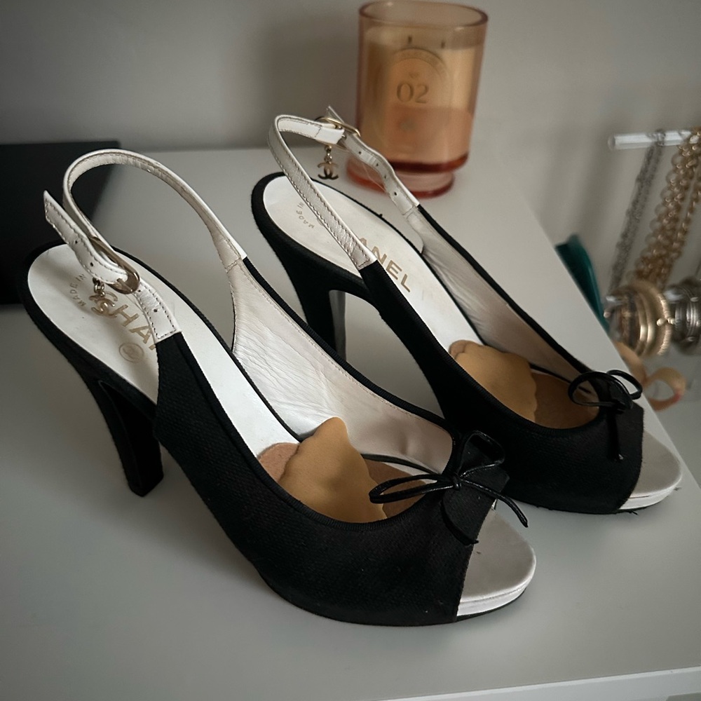 Chanel Black Slingback Heels